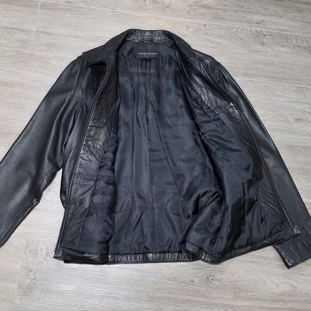 BMW Port Authority Leather Jacket Womans Sz Large Lined Black Soft - Picture 2 of 8
